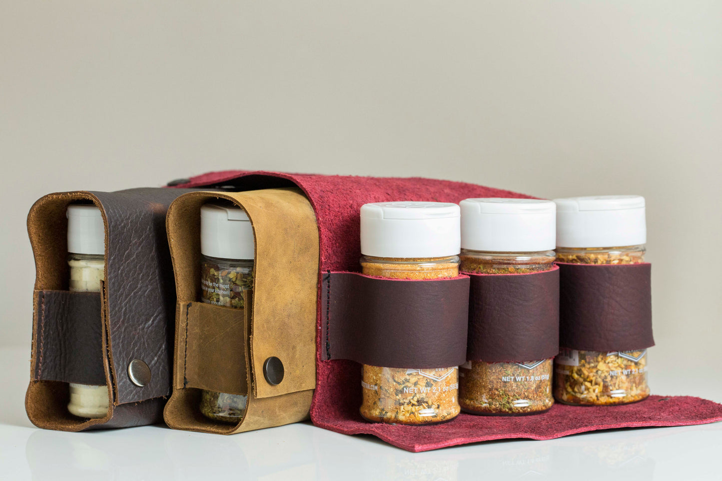 Leather Travel Spice Bag