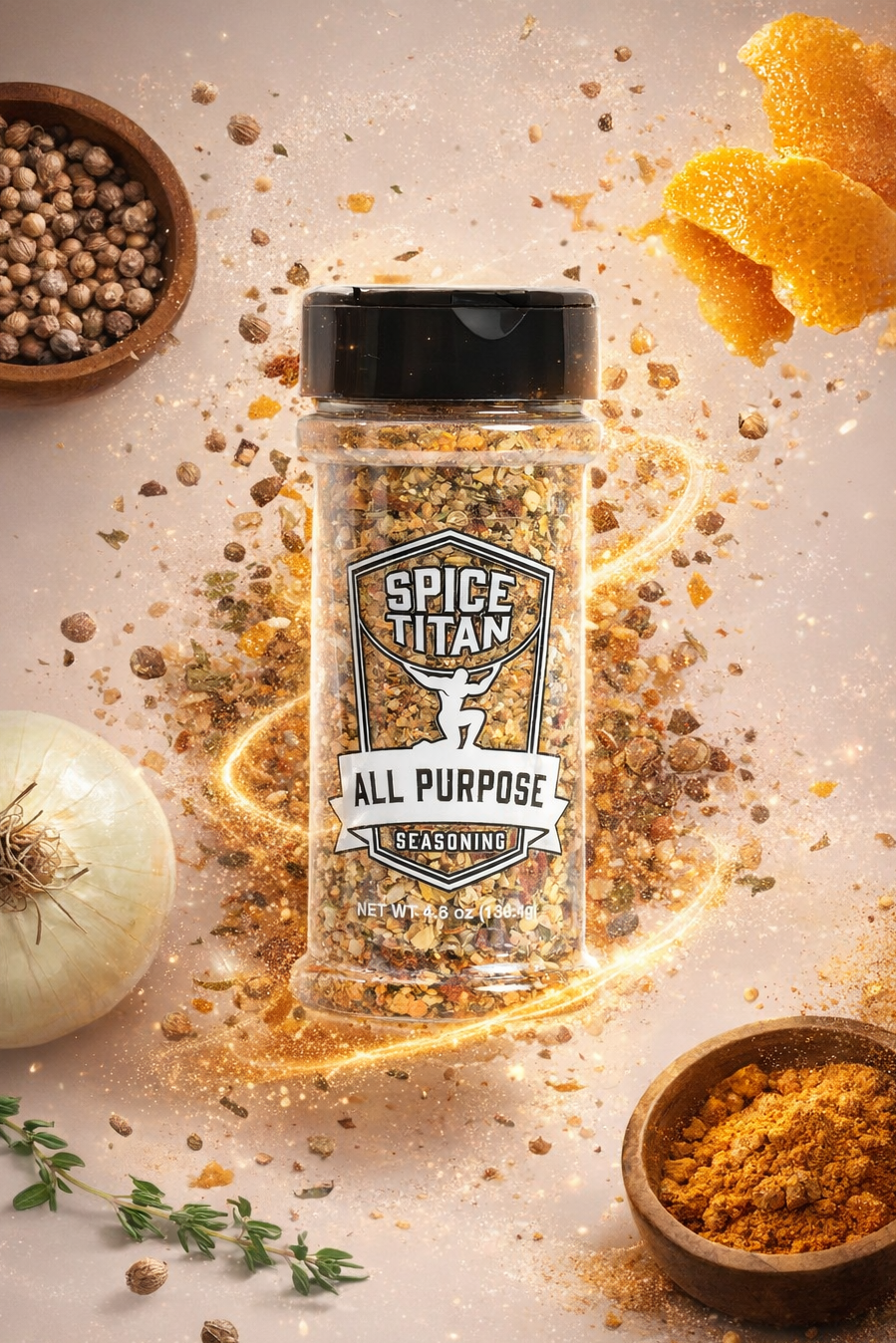 Spice Titan All Purpose Seasoning with spice dust